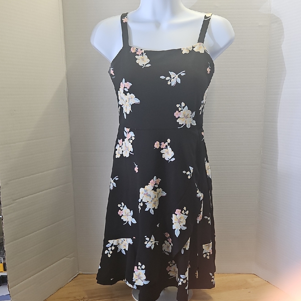 SO Black Floral Mini Dress, XS